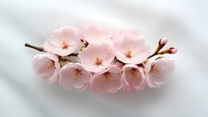 Obraz premium Lovely flowers, alone on a white backdrop.