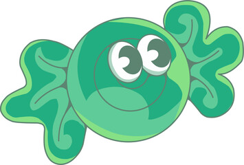 sweet candy wrapped in green ribbon