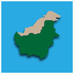 Map of the island of Kalimantan vector illustration symbol design