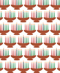 African symbol kinara candle seamless pattern