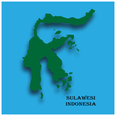 Obraz premium Sulawesi island map vector illustration symbol design