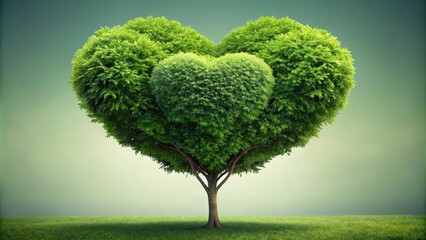 A heart-shaped tree with branches curved like a leafy crown