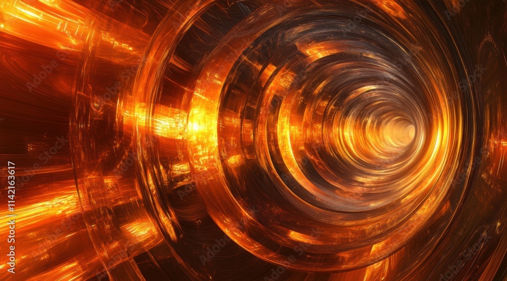 Poster abstract futuristic background with swirling lights and patterns, hyper-realistic sci-fi style