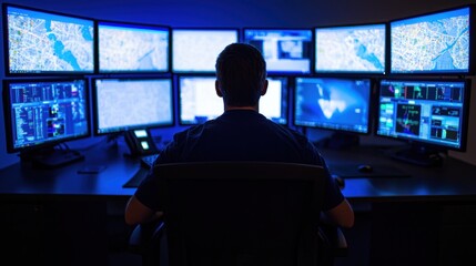 Person Monitoring Multiple Screens in a Control Room Environment