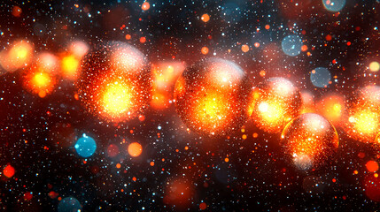 Glowing orbs and bokeh lights.