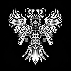 Fototapeta premium Ornate Aztec Style Bird Design With Wings