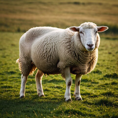 Obraz premium Nutztiere - Ein Schaf auf der Wiese