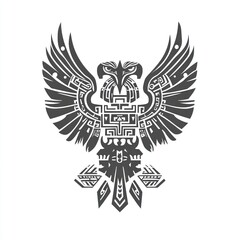 Fototapeta premium Aztec Eagle Geometric Design Winged Bird