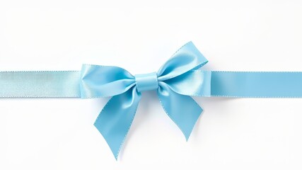 Light Blue Ribbon Bow Christmas Gift Decoration - Horizontal Corner Cross