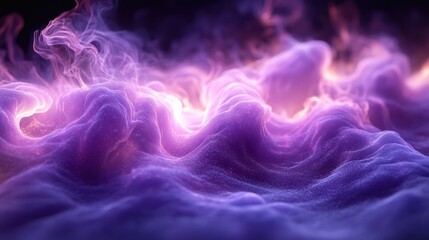 Fototapeta premium Abstract purple and orange glowing smoke waves.