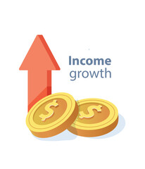 Money growth icon vector stock illustration