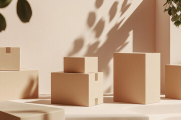 cardboard boxes mockup 