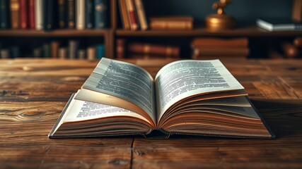 Open Books on Rustic Wooden Table - Top View - Bright & Sharp Photography