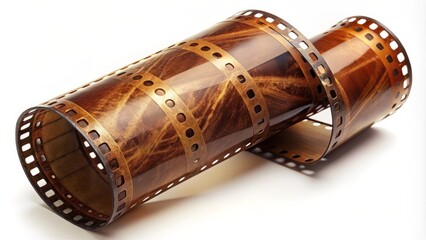 Wide-Angle Film Roll Texture Background: Isolated High-Resolution Image
