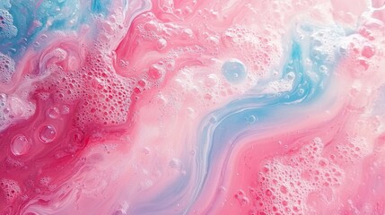 Obraz premium Abstract Pink and Blue Swirling Liquid Bubbles