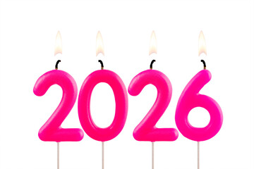 Achievements for the new year 2026 - Candles in the form of numbers burning