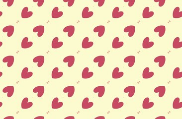 A pattern of hearts in a light pink color