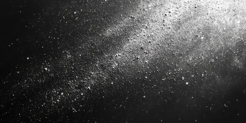 Obraz premium Black white grainy gradient background illuminated spot on dark gray noise texture banner header poster backdrop copy space, Generative AI