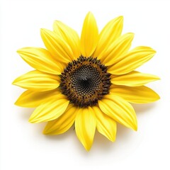Bright yellow sunflower with striking petals and dark center showcasing natural beauty and freshness