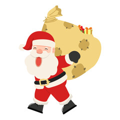 santa claus carrying a sack  ready for christmas