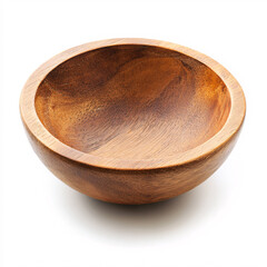 wooden bowl isolated on white