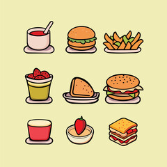 Delicious Food Icon Vector Pack