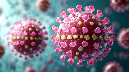 Microscopic view of virus particles. (2)