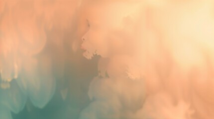 Naklejka premium A hazy wallpaper background in warm terracotta and cool teal, featuring a soft dreamy atmosphere with an abstract design and soft light highlighting the earthy and cool color contrast - Generated Ai