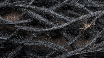 Fototapeta premium Dark Tangled Threads Close Up Texture