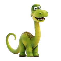 Fototapeta premium A friendly dinosaur, isolated in white, white background