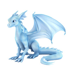 Fototapeta premium A friendly dragon, isolated in white, white background