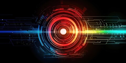 Colorful circle with a red center