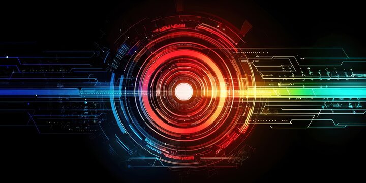 Colorful circle with a red center