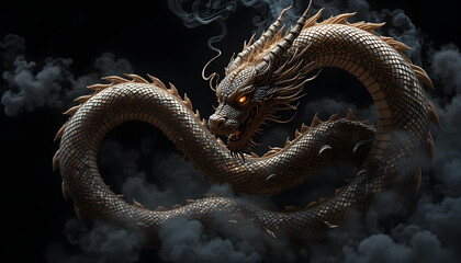 Majestic Asian Dragon with Intricate Detail