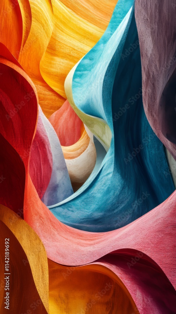 Aufkleber a striking piece of abstract art featuring bold and vibrant colors layered in an intricate pattern, 