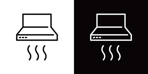 レンジフードのシンプルなラインアイコン