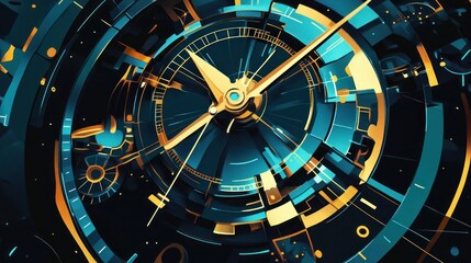 Abstract Clockwork in Vivid Hues