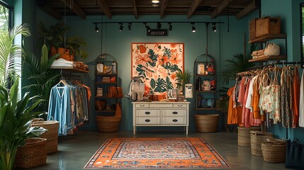 Tropical Boutique Clothing Store Interior Design