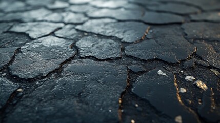 Cracked Dark Surface Texture Close Up