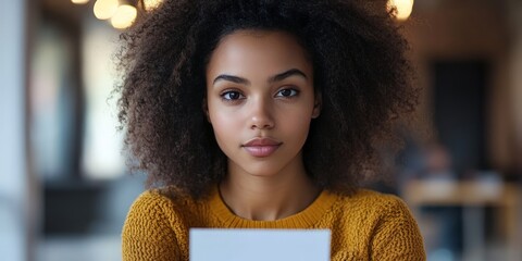 African-American Woman Voting in Patriotic Election Booth