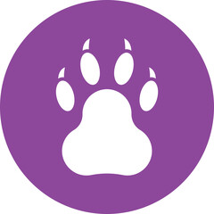 Bear Paw Print glyph circle icon