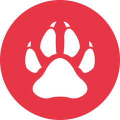 Tiger Paw Print glyph circle icon