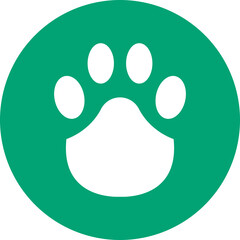Wolf Paw Print glyph circle icon