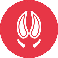 Goat Hoof Print glyph circle icon