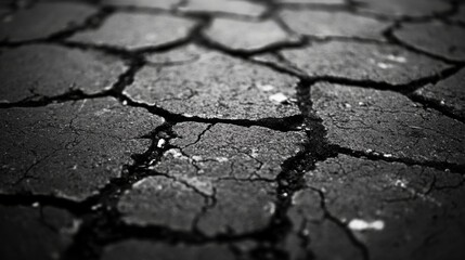 Obraz premium Cracked earth surface showing drought and dryness