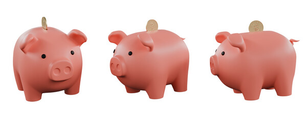 Piggy bank isolated on white