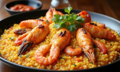 Delicious seafood dish with vibrant colors
