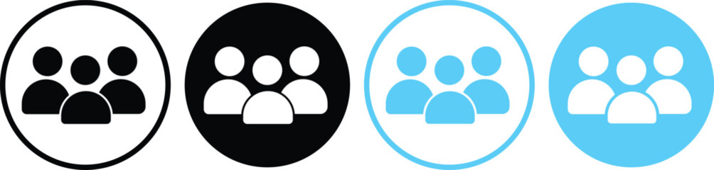 Group of people, squad icon - team user icon. three person symbol, group, Friends, people, users icon. crowd, community, club, crew, or squad, symbol.
