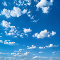 Fototapeta premium There is a beautiful blue sky adorned with fluffy white clouds in it