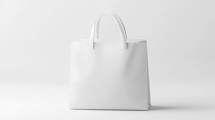 Elegant White Shopping Bag for Retail Promotions and Branding on a Clean Surface : Generative AI